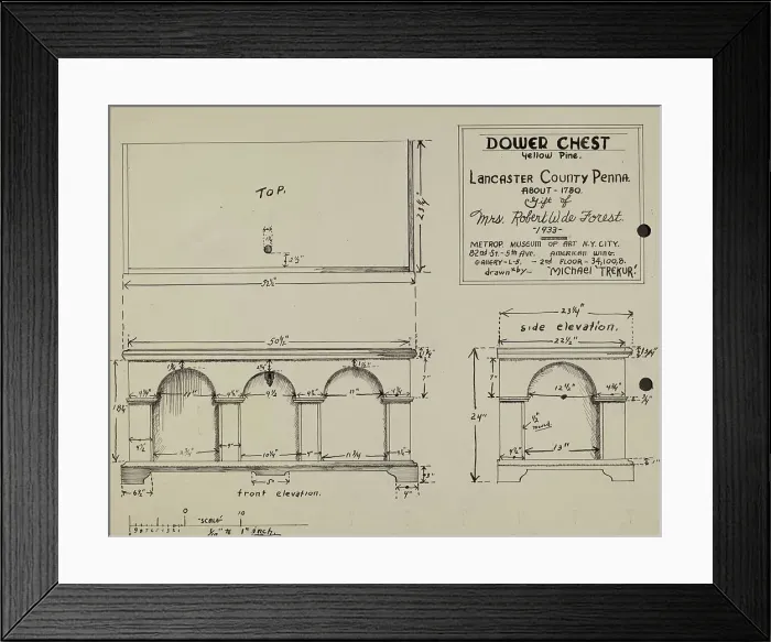 Framed Print : Pa. German Dower Chest, 1935 / 1942. Creator: Michael Trekur Framed Print : Pa. German Dower Chest, 1935 / 1942. Creator: Michael Trekur