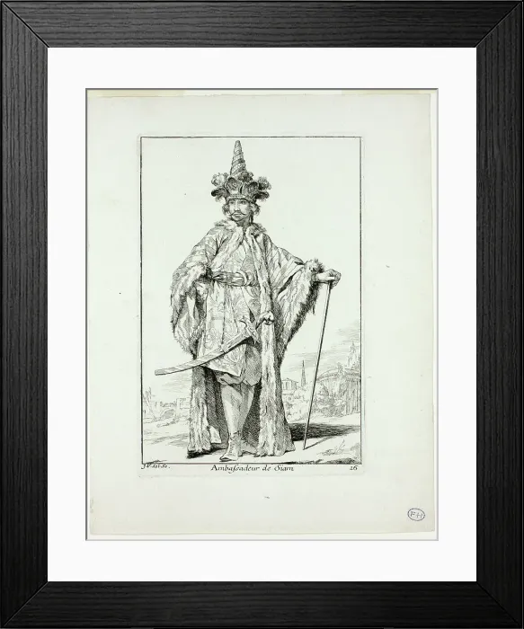 Framed Print : Ambassadeur du Siam, plate sixteen from Caravanne du Sultan à la Mecque, 1748. Creator: Joseph-Marie Vien the Elder Framed Print : Ambassadeur du Siam, plate sixteen from Caravanne du Sultan à la Mecque, 1748. Creator: Joseph-Marie Vien the Elder