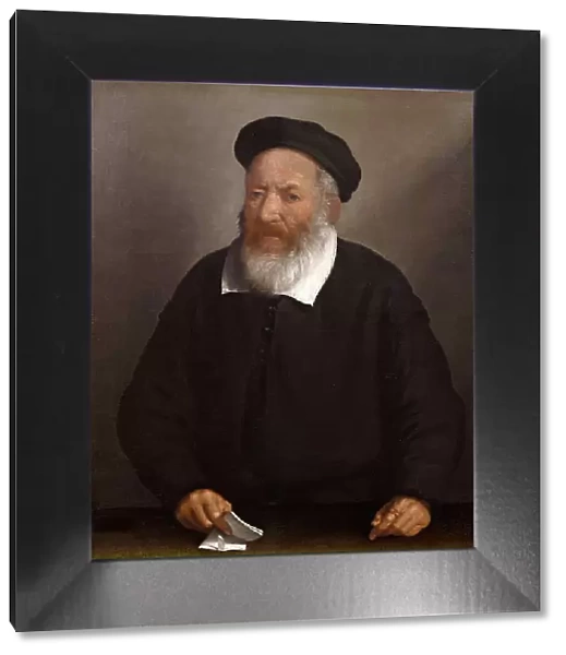 Portrait of an old man with a beret, 1575-1579. Creator: Moroni, Giovan Battista (1520 / 25-1578)