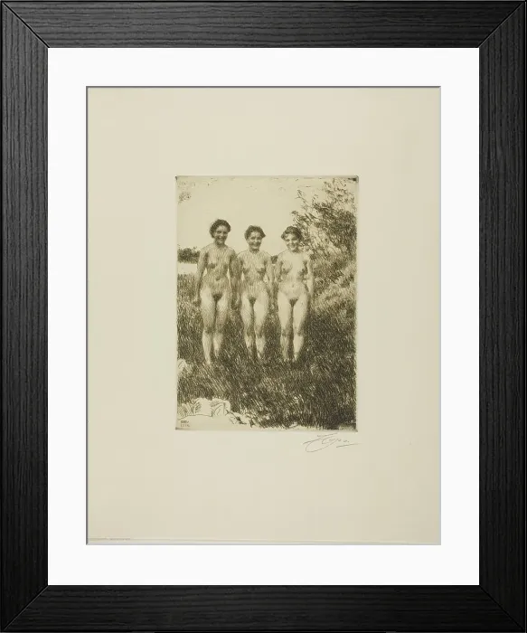 Framed Print : Three Sisters, 1913. Creator: Anders Leonard Zorn Framed Print : Three Sisters, 1913. Creator: Anders Leonard Zorn