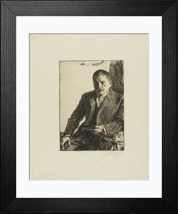 Framed Print : Self-Portrait 1904 II, 1904. Creator: Anders Leonard Zorn Framed Print : Self-Portrait 1904 II, 1904. Creator: Anders Leonard Zorn