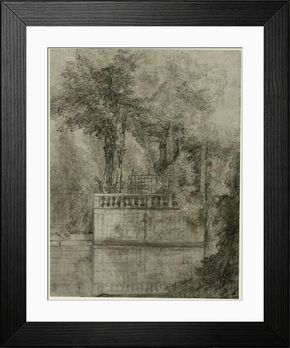 Framed Print : Lattice Work and Reflecting Pool at Arcueil, 1744 / 47. Creator: Jean-Baptiste Oudry Framed Print : Lattice Work and Reflecting Pool at Arcueil, 1744 / 47. Creator: Jean-Baptiste Oudry