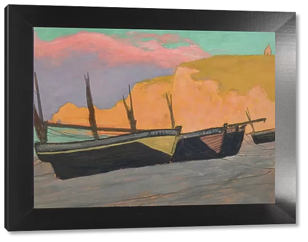 Barques à Étretat, 1902. Creator: Auburtin, Jean Francis (1866-1930)