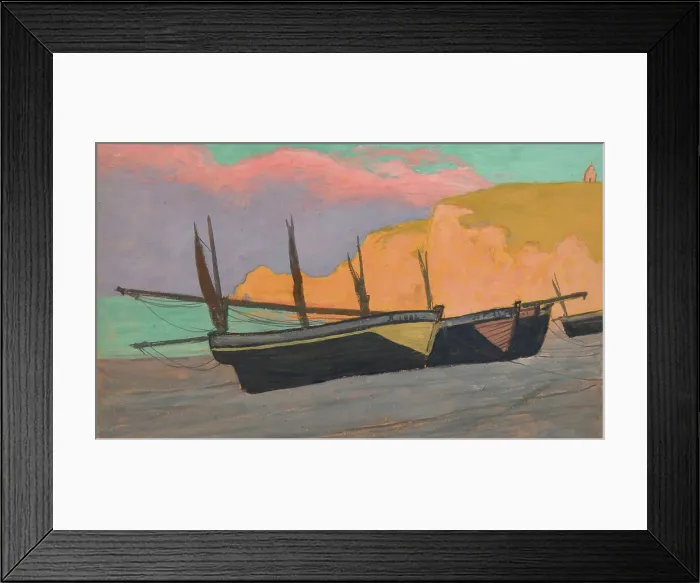 Framed Print : Barques à Étretat, 1902. Creator: Auburtin, Jean Francis (1866-1930) Framed Print : Barques à Étretat, 1902. Creator: Auburtin, Jean Francis (1866-1930)