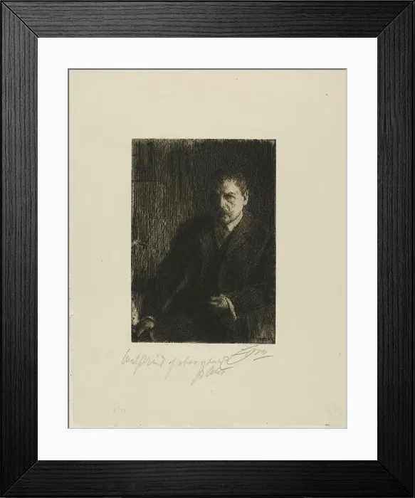 Framed Print : Self-Portrait 1904 I, 1904. Creator: Anders Leonard Zorn Framed Print : Self-Portrait 1904 I, 1904. Creator: Anders Leonard Zorn