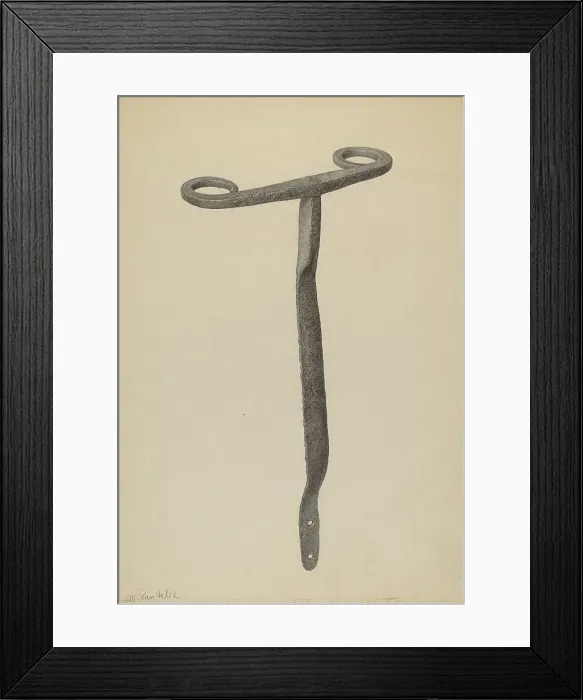 Framed Print : Latch for Double Swing Gate, c. 1939. Creator: Maurice Van Felix Framed Print : Latch for Double Swing Gate, c. 1939. Creator: Maurice Van Felix