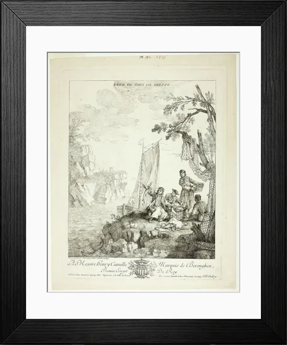 Framed Print : View of the Port of Dieppe, c. 1727. Creator: Jean-Baptiste Oudry Framed Print : View of the Port of Dieppe, c. 1727. Creator: Jean-Baptiste Oudry