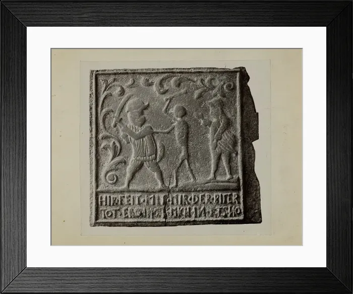 Framed Print : Pa. German Stove Plate, c. 1937. Creator: Charles Von Urban Framed Print : Pa. German Stove Plate, c. 1937. Creator: Charles Von Urban