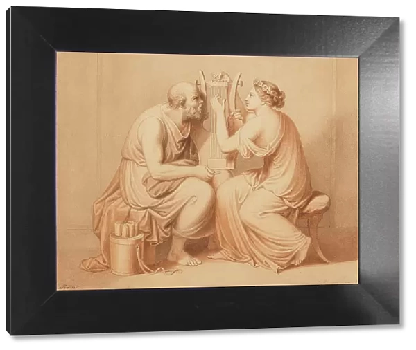 Socrates learning the lyra, 1851. Creator: Riepenhausen, Johann Christian (1787-1860)