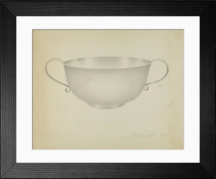 Framed Print : Silver Bowl, 1936. Creator: Amelia Tuccio Framed Print : Silver Bowl, 1936. Creator: Amelia Tuccio