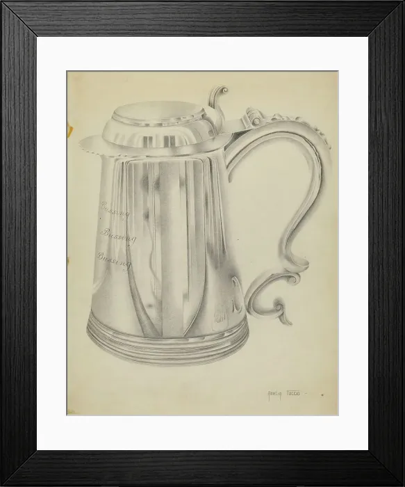 Framed Print : Silver Tankard, c. 1936. Creator: Amelia Tuccio Framed Print : Silver Tankard, c. 1936. Creator: Amelia Tuccio