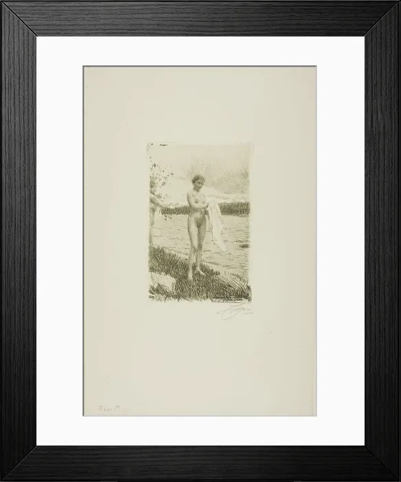 Framed Print : Dal River, 1919. Creator: Anders Leonard Zorn Framed Print : Dal River, 1919. Creator: Anders Leonard Zorn