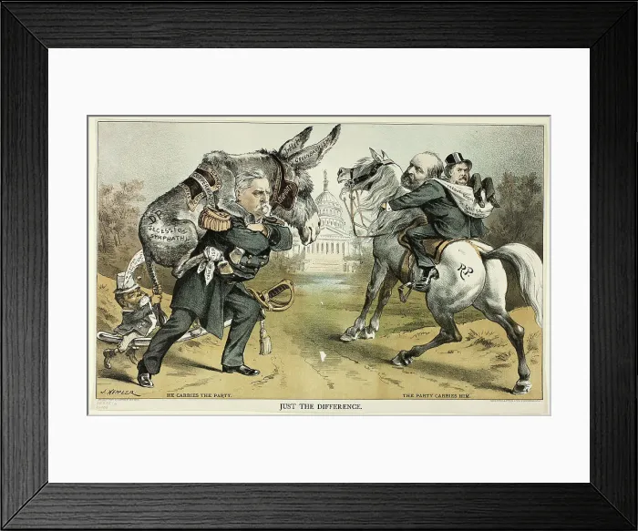 Framed Print : Just the Difference, from Puck, 1880. Creator: Joseph Keppler Framed Print : Just the Difference, from Puck, 1880. Creator: Joseph Keppler