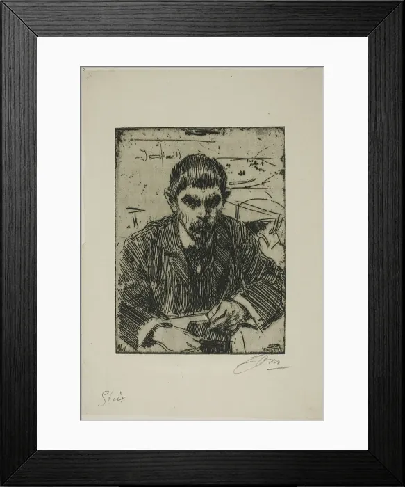 Framed Print : Albert Engström, 1905. Creator: Anders Leonard Zorn Framed Print : Albert Engström, 1905. Creator: Anders Leonard Zorn