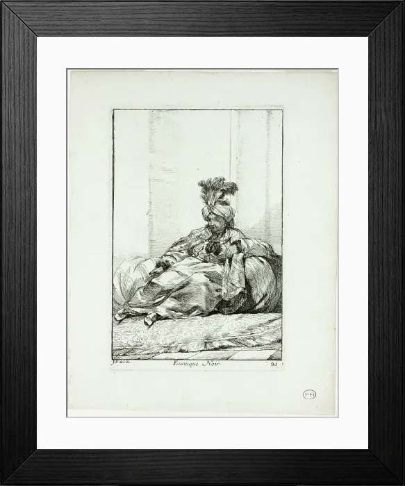 Framed Print : Eunuque Noir, plate 21 from Caravanne du Sultan à la Mecque, 1748. Creator: Joseph-Marie Vien the Elder Framed Print : Eunuque Noir, plate 21 from Caravanne du Sultan à la Mecque, 1748. Creator: Joseph-Marie Vien the Elder