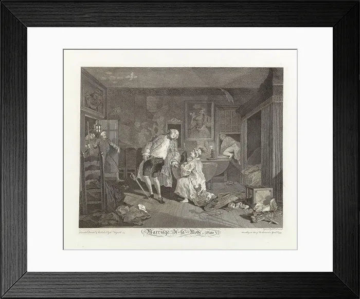 Framed Print : Marriage a la Mode. Plate V: The Bagnio, 1745. Creator: Hogarth, William (1697-1764) Framed Print : Marriage a la Mode. Plate V: The Bagnio, 1745. Creator: Hogarth, William (1697-1764)