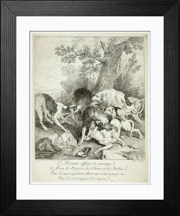 Framed Print : The Wolf at Bay, n.d. Creator: Jean-Baptiste Oudry Framed Print : The Wolf at Bay, n.d. Creator: Jean-Baptiste Oudry