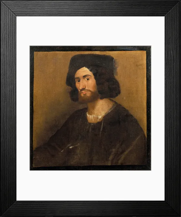 Framed Print : Portrait of a Man, 1517-1518. Creator: Cariani, Giovanni (ca. 1485-1547) Framed Print : Portrait of a Man, 1517-1518. Creator: Cariani, Giovanni (ca. 1485-1547)