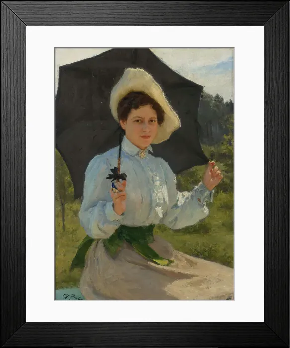 Framed Print : In the Sun (Portrait of Nadezhda Repina, the Artist's Daughter), 1900. Creator: Repin, Ilya Yefimovich (1844-1930) Framed Print : In the Sun (Portrait of Nadezhda Repina, the Artist's Daughter), 1900. Creator: Repin, Ilya Yefimovich (1844-1930)