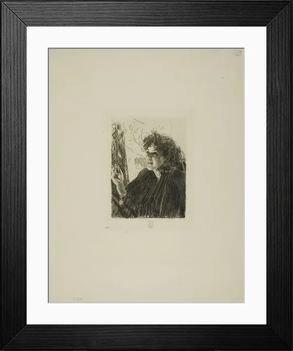Framed Print : Girl with a Cigarette II, 1891. Creator: Anders Leonard Zorn Framed Print : Girl with a Cigarette II, 1891. Creator: Anders Leonard Zorn