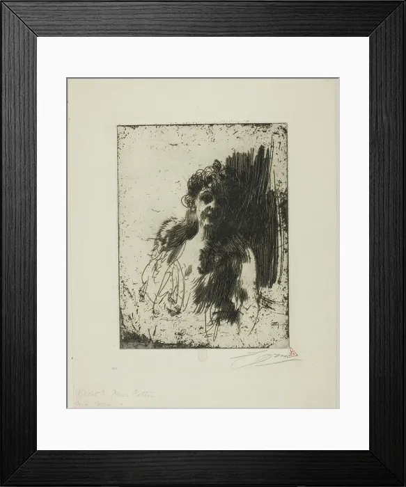 Framed Print : Mrs. Cotton II, 1901. Creator: Anders Leonard Zorn Framed Print : Mrs. Cotton II, 1901. Creator: Anders Leonard Zorn