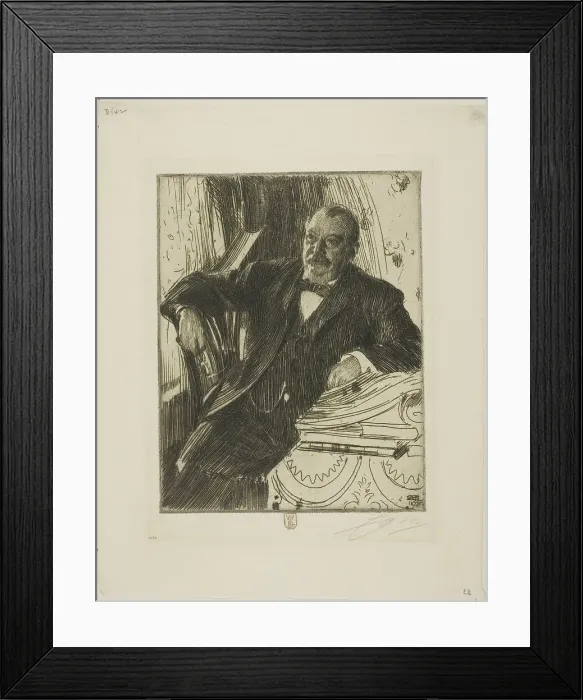 Framed Print : Grover Cleveland II, 1899. Creator: Anders Leonard Zorn Framed Print : Grover Cleveland II, 1899. Creator: Anders Leonard Zorn