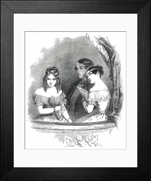 Framed Print : Paris Fashions for February, 1850. Creator: Unknown Framed Print : Paris Fashions for February, 1850. Creator: Unknown