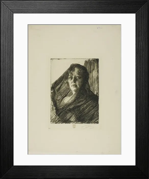 Framed Print : Gerda Lundequist, 1909. Creator: Anders Leonard Zorn Framed Print : Gerda Lundequist, 1909. Creator: Anders Leonard Zorn