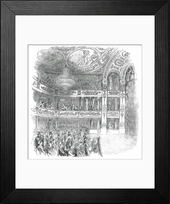 Framed Print : Interior of the New Olympic Theatre, Strand, 1850. Creator: Unknown Framed Print : Interior of the New Olympic Theatre, Strand, 1850. Creator: Unknown