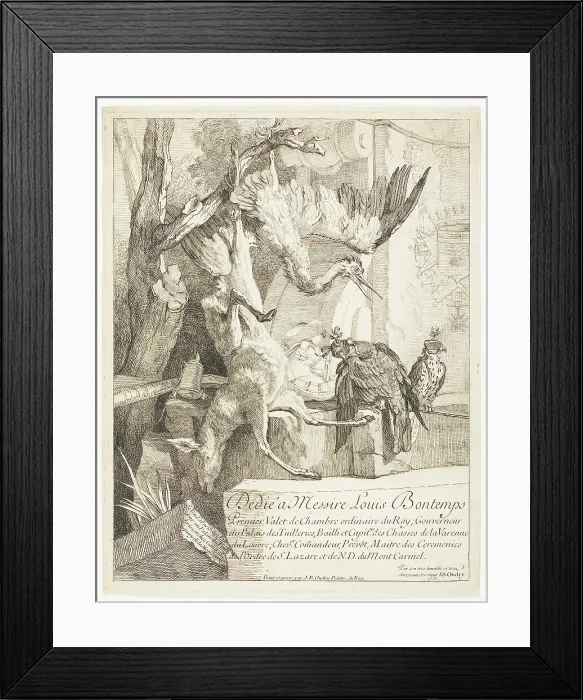 Framed Print : Four Hunting Subjects, No. 1, 1725. Creator: Jean-Baptiste Oudry Framed Print : Four Hunting Subjects, No. 1, 1725. Creator: Jean-Baptiste Oudry