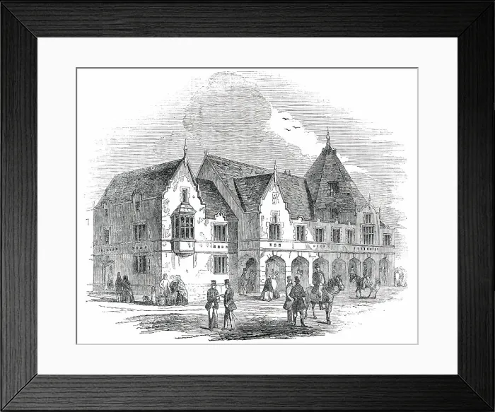 Framed Print : The Corn Exchange and Market Hall, just erected at Lichfield, 1850. Creator: Unknown Framed Print : The Corn Exchange and Market Hall, just erected at Lichfield, 1850. Creator: Unknown