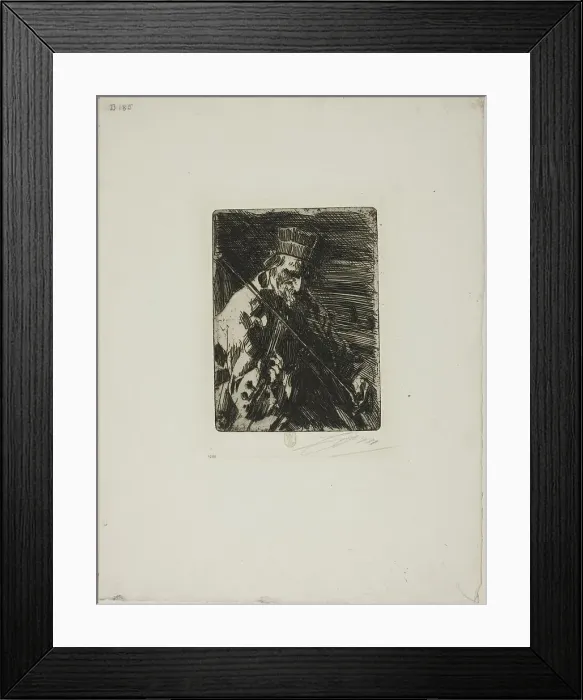 Framed Print : Village Violinist, 1904. Creator: Anders Leonard Zorn Framed Print : Village Violinist, 1904. Creator: Anders Leonard Zorn