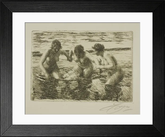 Framed Print : Against the Current, 1919. Creator: Anders Leonard Zorn Framed Print : Against the Current, 1919. Creator: Anders Leonard Zorn