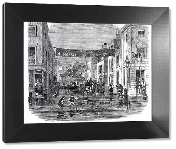 The High Tide - Overflow of the Thames on Tuesday - Vine-Street, York-Road, Lambeth, 1850. Creator: Unknown