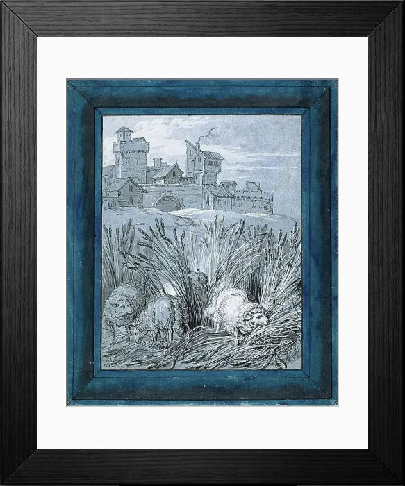 Framed Print : Sheep in the Field ('Rien de trop I'), 1732. Creator: Jean-Baptiste Oudry. Sheep in the Field ('Rien de trop I'), 1732. Creator: Jean-Baptiste Oudry Framed Print : Sheep in the Field ('Rien de trop I'), 1732. Creator: Jean-Baptiste Oudry. Sheep in the Field ('Rien de trop I'), 1732. Creator: Jean-Baptiste Oudry