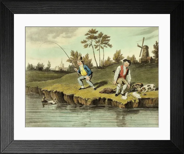 Framed Print : Delights of Fishing, 1823. Creator: Charles Turner Framed Print : Delights of Fishing, 1823. Creator: Charles Turner