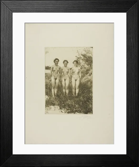 Framed Print : Three Sisters, 1913. Creator: Anders Leonard Zorn Framed Print : Three Sisters, 1913. Creator: Anders Leonard Zorn