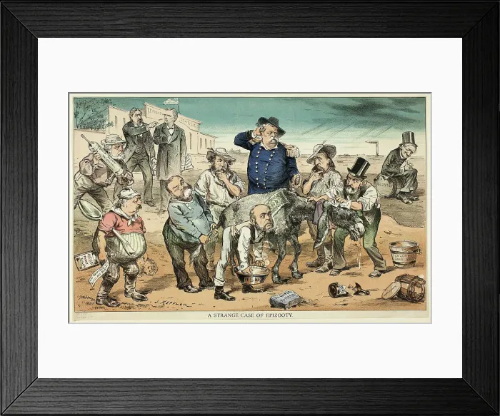 Framed Print : A Strange Case of Epizooty, from Puck, n.d. Creator: Joseph Keppler Framed Print : A Strange Case of Epizooty, from Puck, n.d. Creator: Joseph Keppler