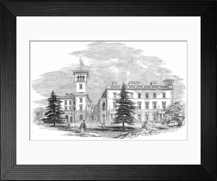 Framed Print : Osborne House - the Garden Front, 1850. Creator: Unknown Framed Print : Osborne House - the Garden Front, 1850. Creator: Unknown