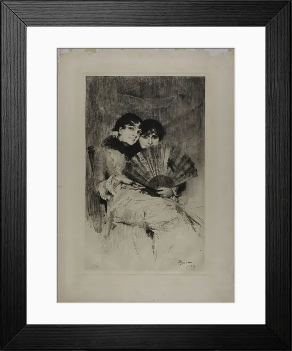 Framed Print : The Cousins, 1883. Creator: Anders Leonard Zorn