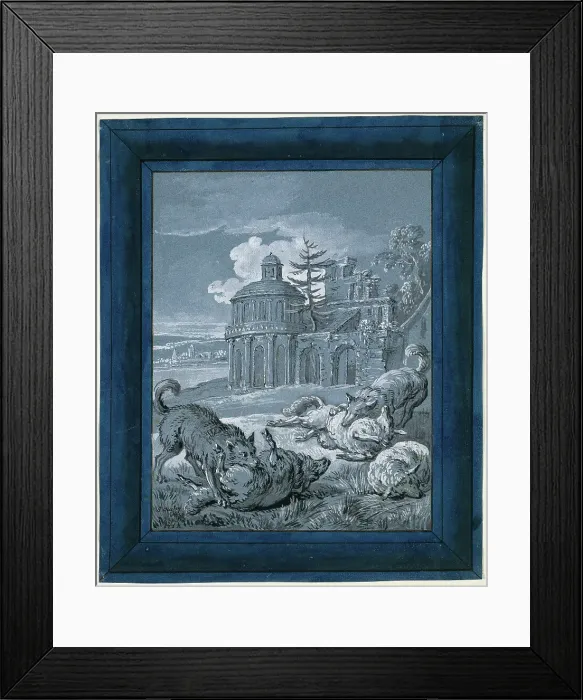 Framed Print : Wolves Attacking Sheep ('Rein de Trop II'), 1732. Creator: Jean-Baptiste Oudry. Wolves Attacking Sheep ('Rein de Trop II'), 1732. Creator: Jean-Baptiste Oudry Framed Print : Wolves Attacking Sheep ('Rein de Trop II'), 1732. Creator: Jean-Baptiste Oudry. Wolves Attacking Sheep ('Rein de Trop II'), 1732. Creator: Jean-Baptiste Oudry