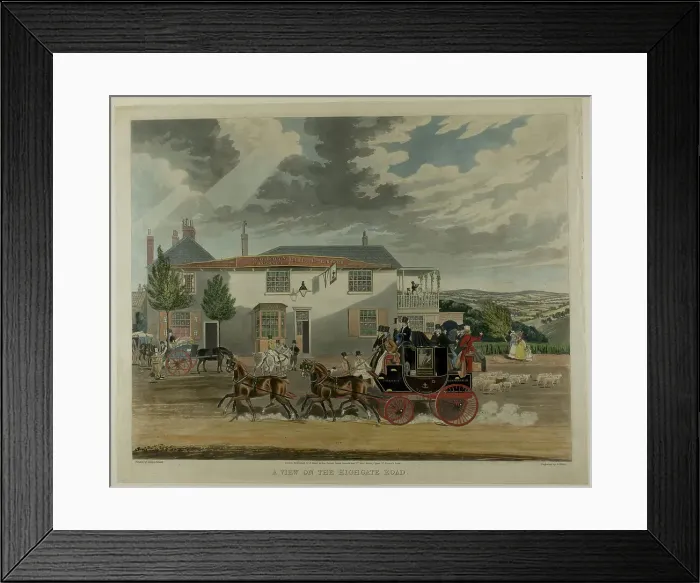 Framed Print : A View on the Highgate Road, n.d. Creator: Charles Hunt