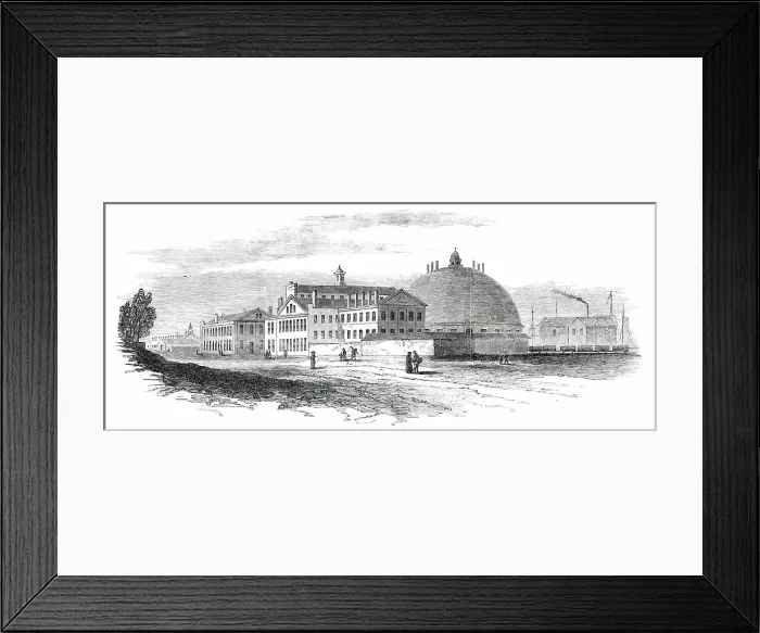 Framed Print : Great Central Railway Depot, Detroit, Michigan, U.S. 1850. Creator: Unknown Framed Print : Great Central Railway Depot, Detroit, Michigan, U.S. 1850. Creator: Unknown