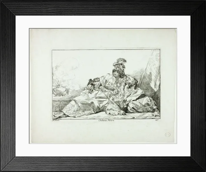 Framed Print : Sultane Noire, plate 27 from Caravanne du Sultan à la Mecque, 1748. Creator: Joseph-Marie Vien the Elder Framed Print : Sultane Noire, plate 27 from Caravanne du Sultan à la Mecque, 1748. Creator: Joseph-Marie Vien the Elder