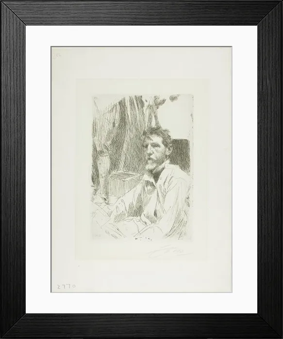 Framed Print : August Saint Gaudens I, 1898. Creator: Anders Leonard Zorn Framed Print : August Saint Gaudens I, 1898. Creator: Anders Leonard Zorn