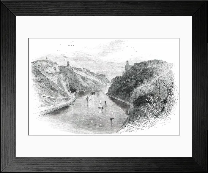 Framed Print : Watering-Places of England - Clifton, from Leigh Wood, 1850. Creators: Birket Foster, Edmund Evans Framed Print : Watering-Places of England - Clifton, from Leigh Wood, 1850. Creators: Birket Foster, Edmund Evans