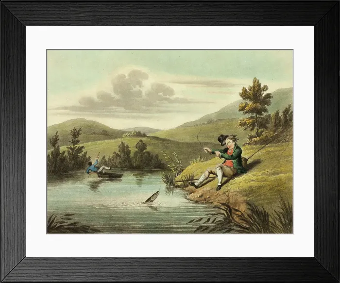Framed Print : Delights of Fishing, 1823. Creator: Charles Turner Framed Print : Delights of Fishing, 1823. Creator: Charles Turner