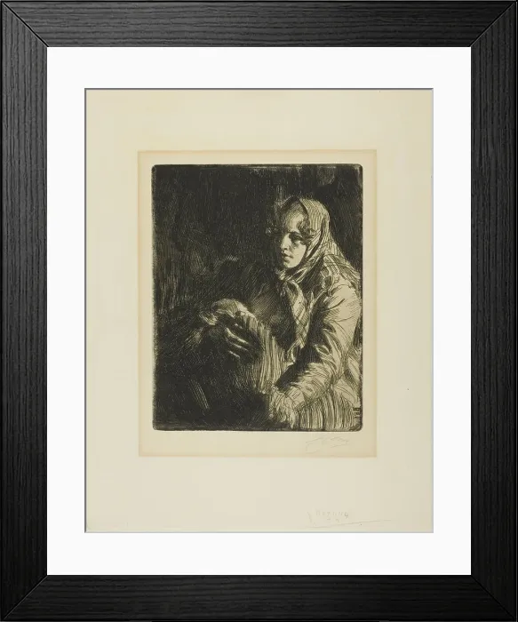 Framed Print : Madonna (A Mother), 1900. Creator: Anders Leonard Zorn Framed Print : Madonna (A Mother), 1900. Creator: Anders Leonard Zorn