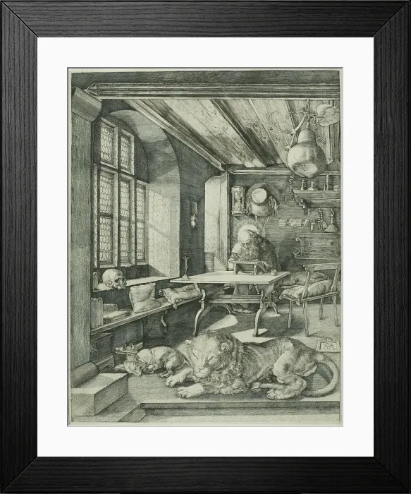 Framed Print : Saint Jerome in His Study, c. 1566. Creator: Jan Wierix Framed Print : Saint Jerome in His Study, c. 1566. Creator: Jan Wierix