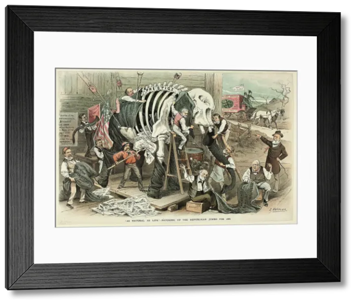 Framed Print : As Natural as Life, from Puck, 1888. Creator: Joseph Keppler